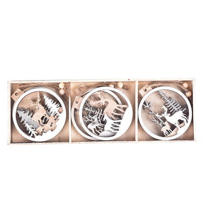 Christmas Decoration Gifts Wooden Round Pendant Ideas