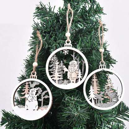 Christmas Decoration Gifts Wooden Round Pendant Ideas